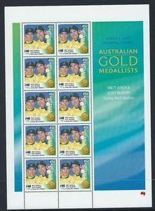 Australia 2000 Gold Medal Winners 45c Cycling Men's Madison MUH - Picture 1 of 1