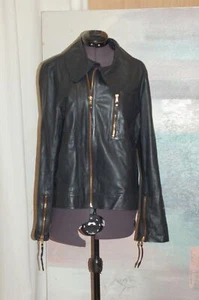 Marc by Marc Jacobs giacca pelle donna media nera cerniera colletto moto - Foto 1 di 12