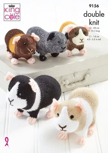 King Cole Baby Dk Knitting Pattern - 9156 Guinea Pig Toys - Picture 1 of 2