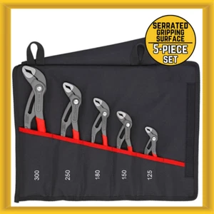 Knipex 001955S5 Water Pump Cobra Pliers Set in Tool Roll (5 Pieces in Set) - Picture 1 of 8