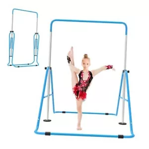 Expandable Gymnastics Bar for Kids, Adjustable Height Junior Training Kip Blue - Picture 1 of 8