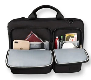 Business Travel Messenger Bag 15.6 in Laptop Heavily Padded Zip Pocket - Picture 1 of 15