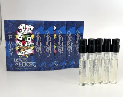 Ed Hardy Love and Luck Eau De Toilette For Men 0.05 FL/OZ Lot of 05 Samples - Image 1 of 4
