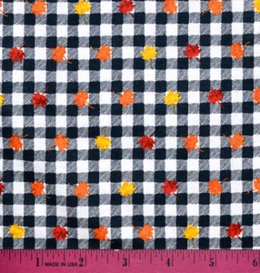 Herbst Karo Stoff - HALBER YARD - 100% Baumwolle - Blätter Herbst Erntedank Mixer - Bild 1 von 1
