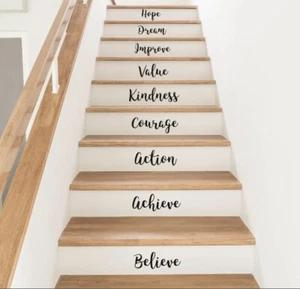 Inspirierendes individuelles Wort Aufkleber Treppenaufkleber Wandtattoo Aufkleber kostenloser Versand - Bild 1 von 1