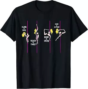 Pole Dancing Positions Sexy Dancer Dance Fitness Lover Gifts T-Shirt Hoodie - Picture 1 of 13