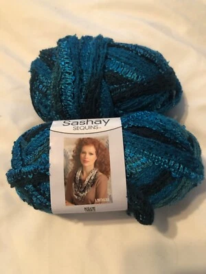 2 skeins Red Heart Yarn Boutique Sashay Mediteranean METALLIC - Image 1 of 3