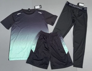 Men's 3 pieces night running quick-dry tracksuit set - Picture 1 of 6