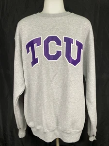 Champion Brand TCU Texas Christian University Crewneck Sweatshirt size Large - Picture 1 of 7
