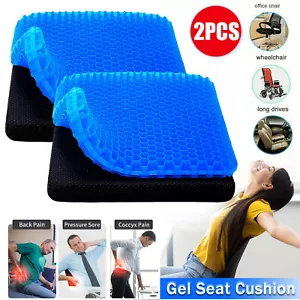 Gel Honeycomb Seat Cushion 2PCS Flex Back Support Spine Protector Pain Relief - Picture 1 of 16