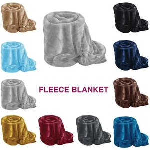 Fleece Blanket Large Sofa Throw Light Weight Faux Fur Mink Double King Size - Picture 1 of 26