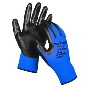 Guanti da lavoro in nylon rivestito in nitrile blu - edilizia, movimentazione magazzino e giardino - Foto 1 di 5