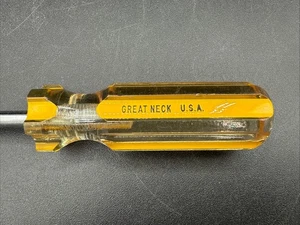 Great Neck USA #1 Square recess screw driver Yellow Vintage NOS 9 1/2" - Picture 1 of 6