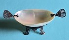 ANTIQUE FILIGREE SILVER MOTHER OF PEARL SHELL CAVIAR DISH/BOWL SALT CELLAR 