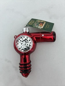 Föhn mundgeblasen Glas Ornament alte Welt Weihnachten Salon Friseur - Bild 1 von 3