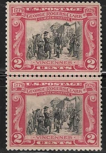 USA Briefmarken 1929 SC # 651 2c karminrot & schwarz " Kapitulation von Ft. Sackville " - Bild 1 von 3