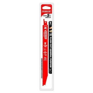 Diablo 9" Flush Cut Reciprocating Saw Blades - 5 Pack - Foto 1 di 2