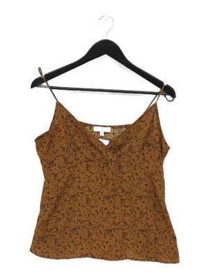 Top básico para mujer La Redoute M marrón floral 100 % poliéster sin mangas cuello en V Foto 1 de 4