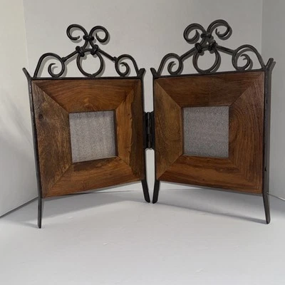 Hindged Rustic Square Picture Frames - Image 1 of 4
