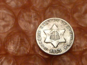Trime in argento 1853 tre centesimi tipo 1 #CA - Foto 1 di 2