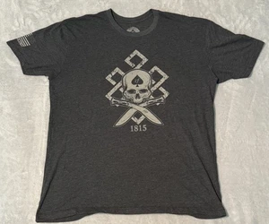 Zero Foxtrott Shirt Herren XL Combat Military War grau Skull Crossbones Spade Logo - Bild 1 von 8