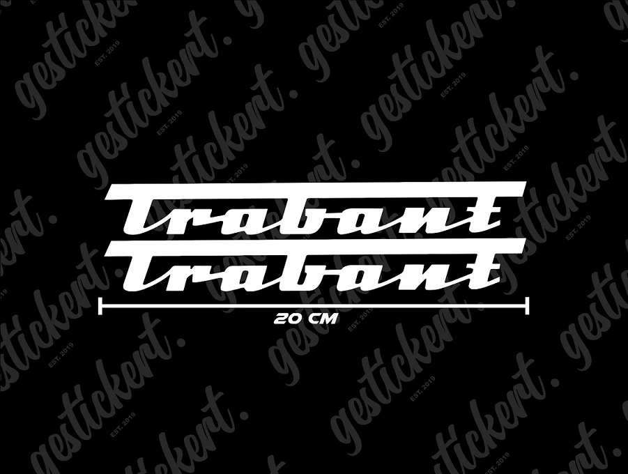 2x 20 cm Trabant Pegatina Sticker Trabbi RDA 601 Universal 1.1 Tuning Dos Tiempos - Imagen 1 de 1