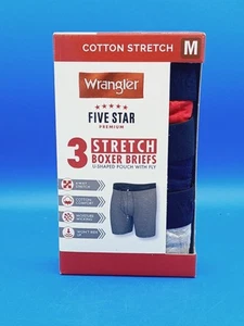NEU 3er Pack Wrangler Cotton Stretch feuchtigkeitsableitende Boxershorts 6" Schrittlänge M - Bild 1 von 4