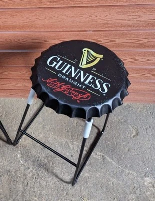 Guinness Bottle Top Bar Stool 70cm Steel Frame Round  - Image 1 of 2