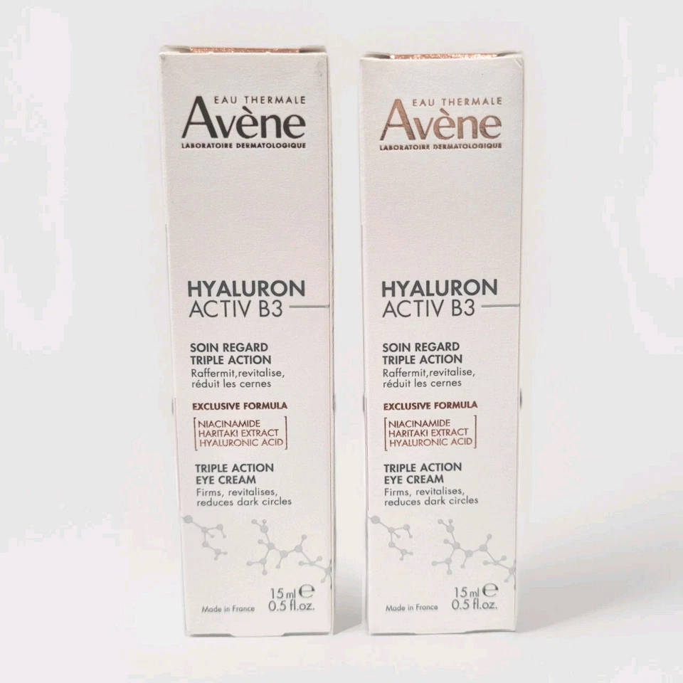 2pk Cajas Avene Hyaluron Activ B3 Crema de Ojos Triple Acción 2x15 ml Exp 7/26 Foto 1 de 4