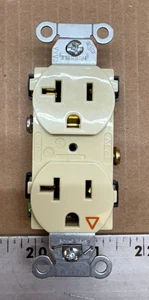 Hubbell HBL5362ITR Duplex Receptable in Ivory 20A 125V - Picture 1 of 6