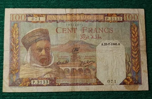 Billet Algérie - 100 FRANCS - 23.7.1945 Pick 88 - TB - Imagen 1 de 2