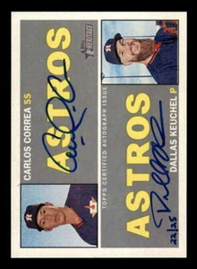 2016 Topps Heritage Dual Autograph/Auto /25 Carlos Correa/Dallas Keuchel GAI 8 - Picture 1 of 2