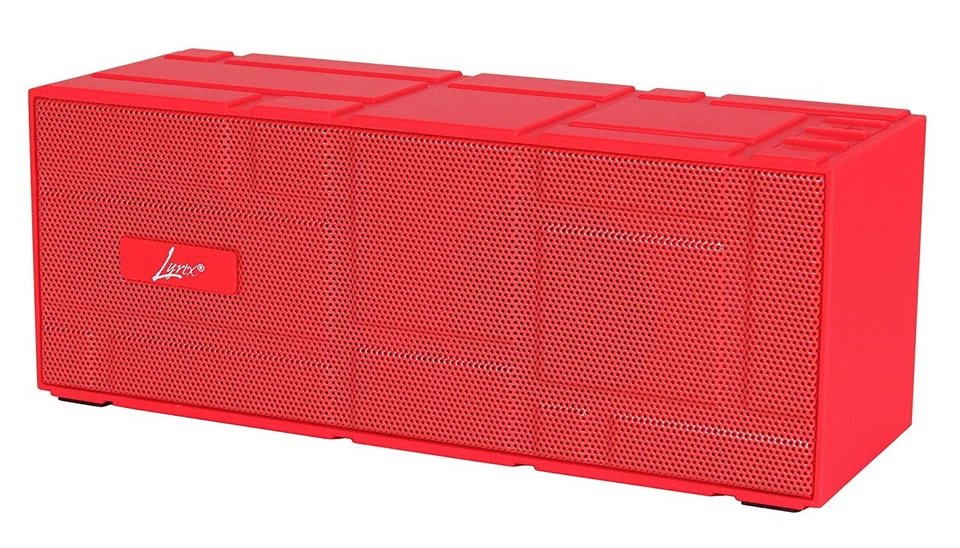 Lyrix Remixx Bluetooth Rectangle Portable Speaker Red w/ Built-In Mic Model 9767 - Image 1 of 1