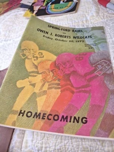 Spring-Ford Rams vs Owen j Roberts Wildcats Fußballprogramm 1972 - Bild 1 von 8