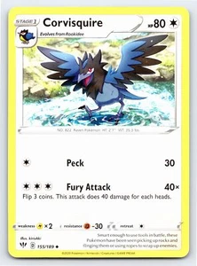Corvisquire 155/189 Uncommon Darkness Ablaze Pokemon Card - NM Near Mint - Picture 1 of 5