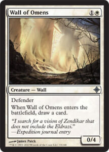 MTG Wall of Omens - Foil, Heavy Play, English Rise of the Eldrazi