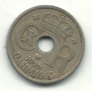VERY NICE 1925 DENMARK 10 ORE COIN-FEB268 - Picture 1 of 2