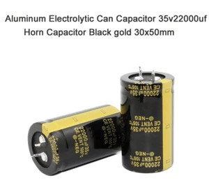 Condensador de lata electrolítica de aluminio 35v22000uf condensador de bocina oro negro 30x50 mm - Imagen 1 de 5