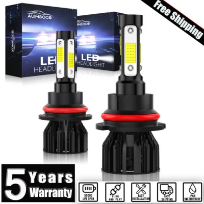 9004 HB1 LED Headlight Bulbs For Ford Festiva 1990-1993 High Low Beam Combo Kit - Image 1 of 4