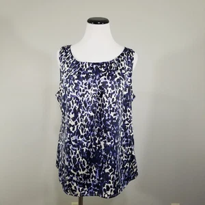 NEW Kenneth Cole Purple Confetti Print Tank Top L Womens Silky Sleeveless Blouse - Picture 1 of 9