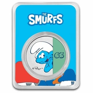 2023 Beautiful Smurfs 1 oz Silver Smurfs 65th Anniversary Colorized Silver Coin - Picture 1 of 8