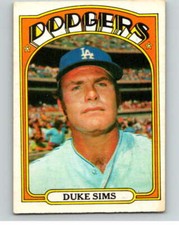 1972 O-Pee-Chee Baseball #63 Duke Sims  Los Angeles Dodgers V66109