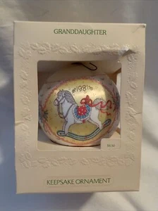 Hallmark Keepsake Granddaughter 1981 Christmas Satin Ornament - Picture 1 of 5