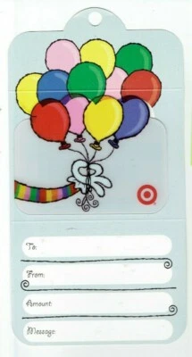 Target Gift Card - Balloons  -Die Cut- On Backing - 2005 - Collectible- No Value - Image 1 of 3
