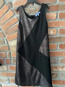 Truly Me By SaraSara Girls Dress Black Sparkling Silver Metallic Size 12 - Picture 1 of 5