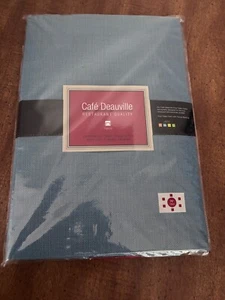 Lintex Cafe Deauville Vinyl Heavy Weight Tablecloth Chambray 70" Round - Picture 1 of 7