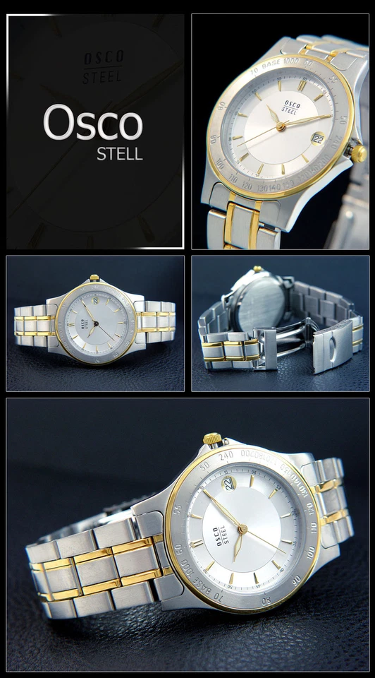 OSCO Reloj Hombre Bicolor Acero Inoxidable Deportivo Con Fecha Estable y Hermoso Foto 1 de 1