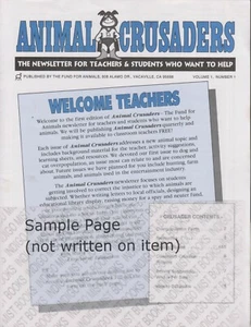 Animal Crusaders Volume 1 Numbers 1-4 (Newsletters: Teachers, Children's, Acti - Imagen 1 de 4