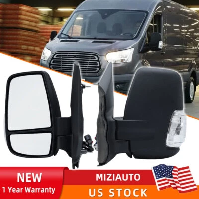 Par de espejos retrovisores para Ford Transit 150 250 350 HD 2014-2022 vidrio eléctrico señal térmica Foto 1 de 4