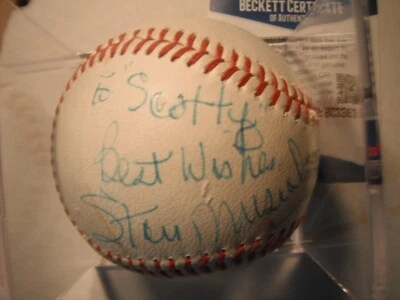 Stan Musial Autographed NL Feeney Ball Hall of Famer Certed Beckett Cardinals - Image 1 of 3